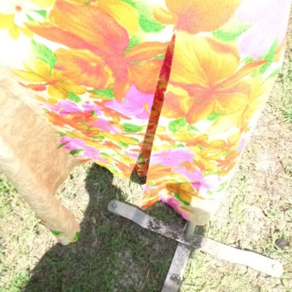 NOS Vintage Hawaiian Maxi Dress 1960s 70s Sz 14 US Made Deadstock 1 Flaw UNWORN - Picture 7 of 15